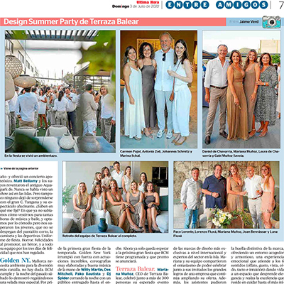 Terraza Balear Design Summer Party on the pages of Esteban Mercer Entre Amigos