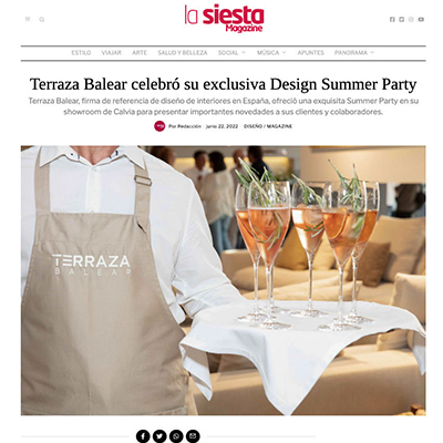 Design Summer Party 2022 is featured in La Siesta magazine